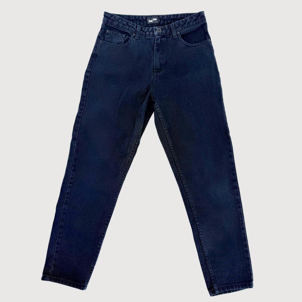 Frank & Oak High Rise Slim Straight Jeans Black 28